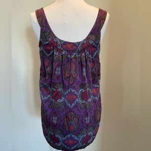 Banana Republic Purple and Red Pleated Tank Top